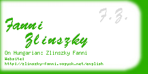 fanni zlinszky business card